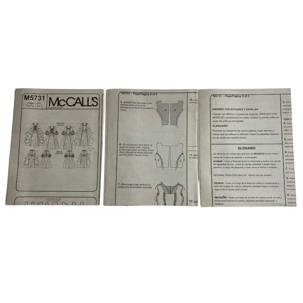 McCall's Adult Princess Costume MP363 Size 8 10 12 14 16 18 20 22 UNCUT Cosplay